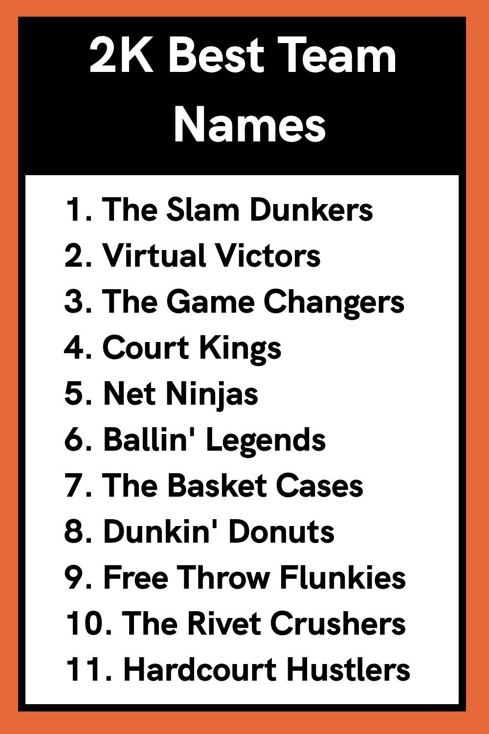 2K Best Team Names