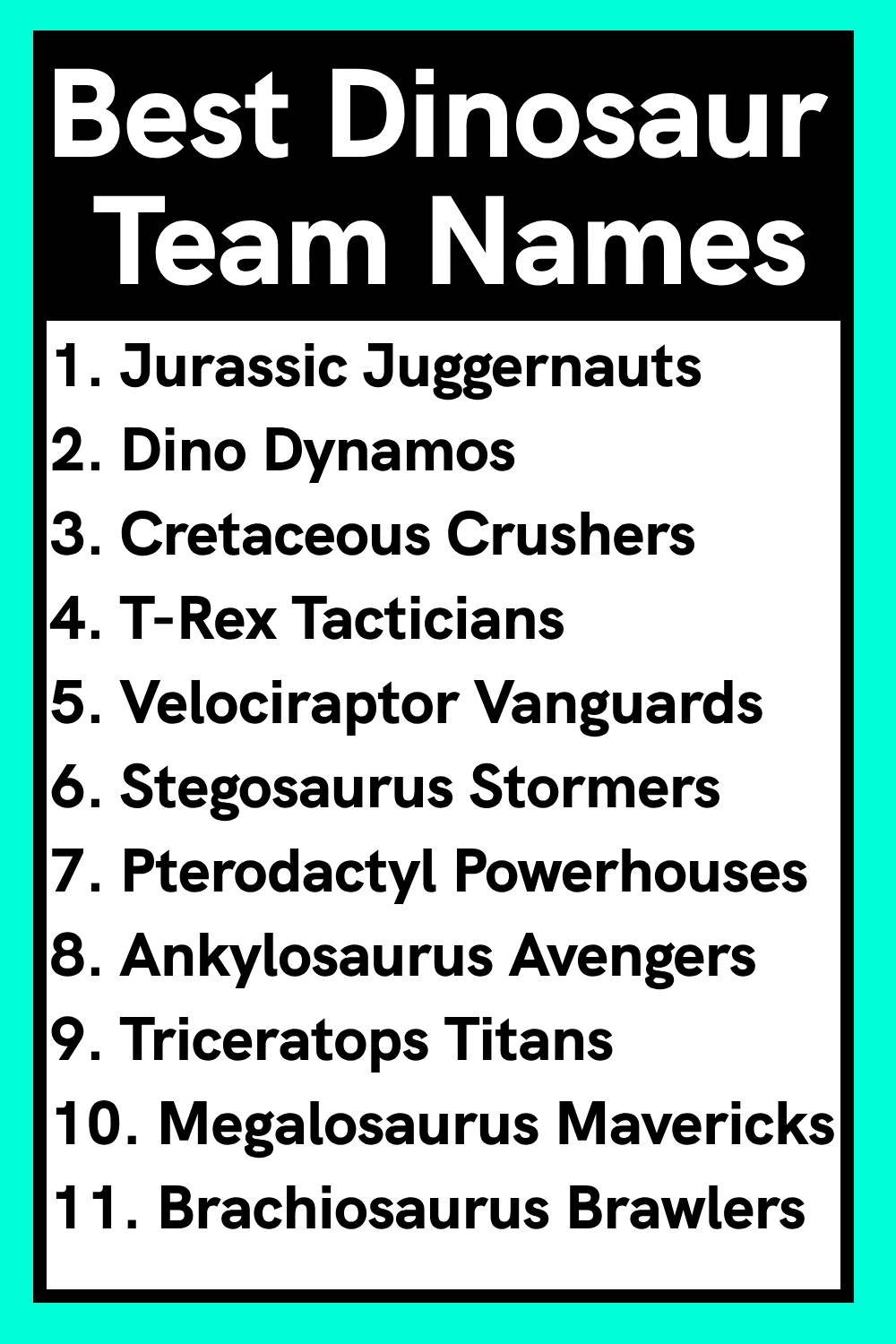Best Dinosaur Team Names
