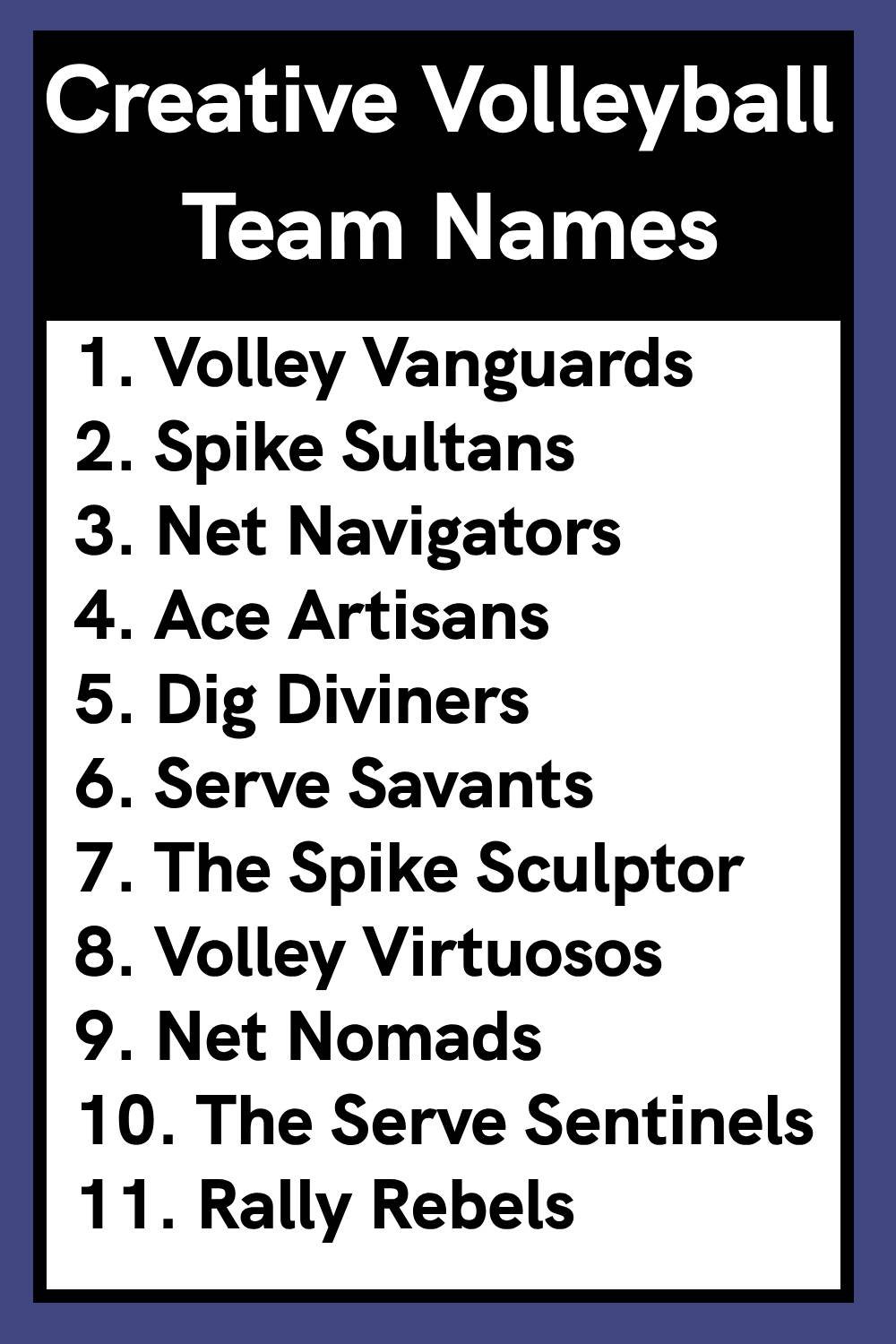 Creative Volleyball Team Names:
