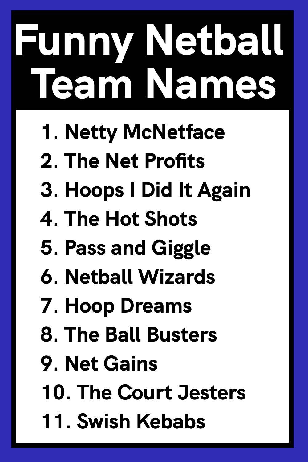 Funny Netball Team Names