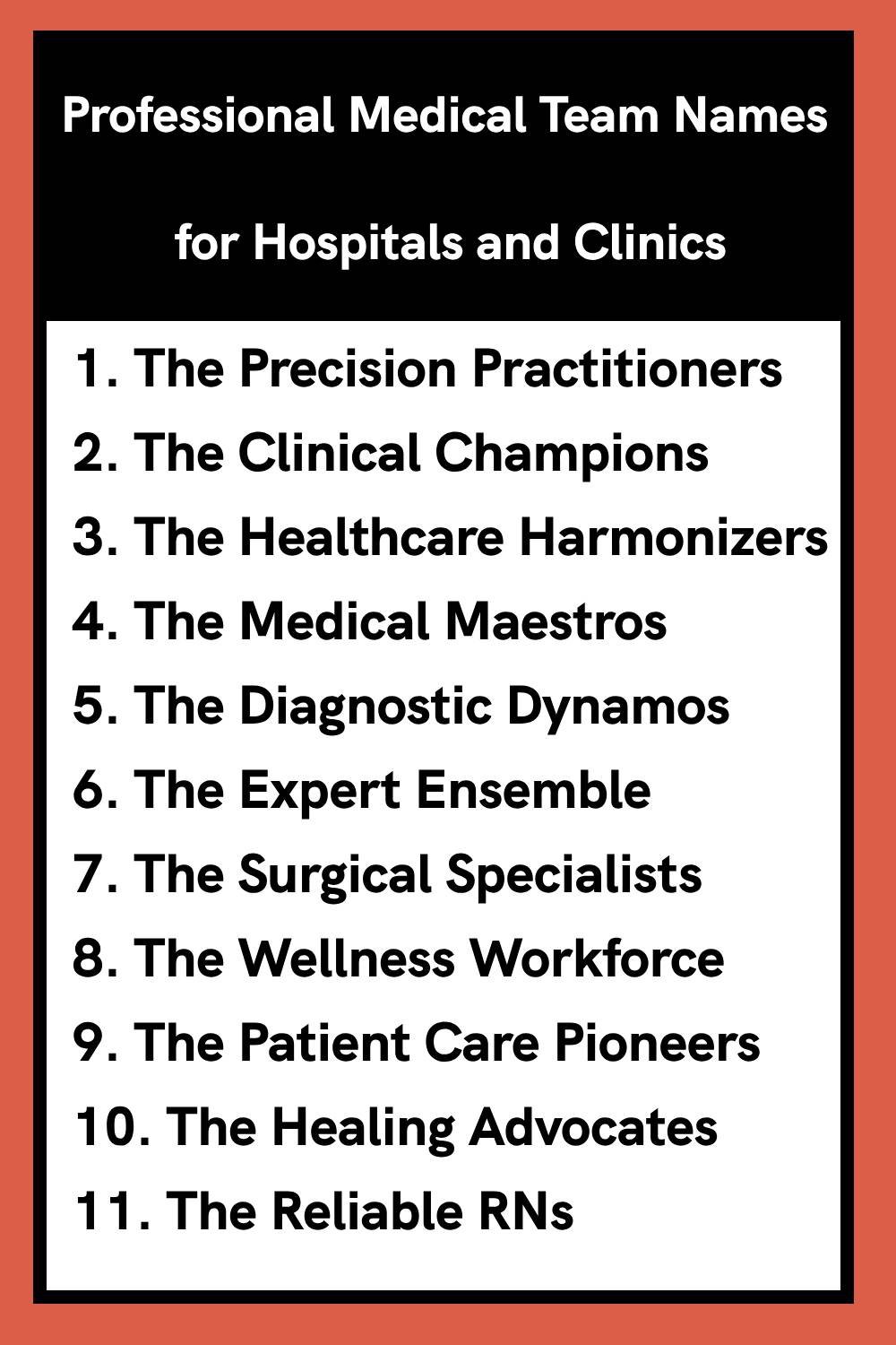 Professional Medical Team Names for Hospitals and Clinics