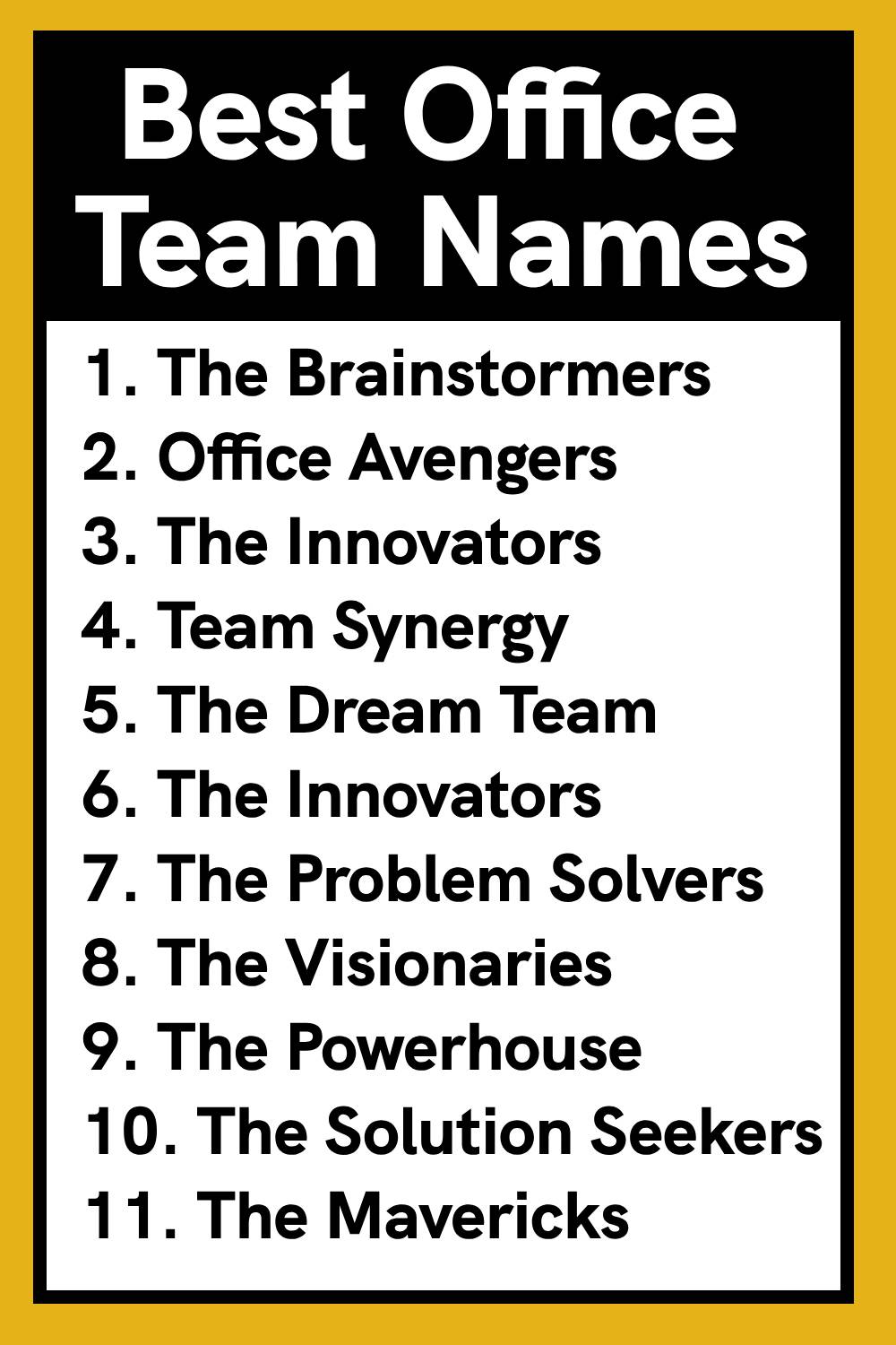 Best Office Team Names