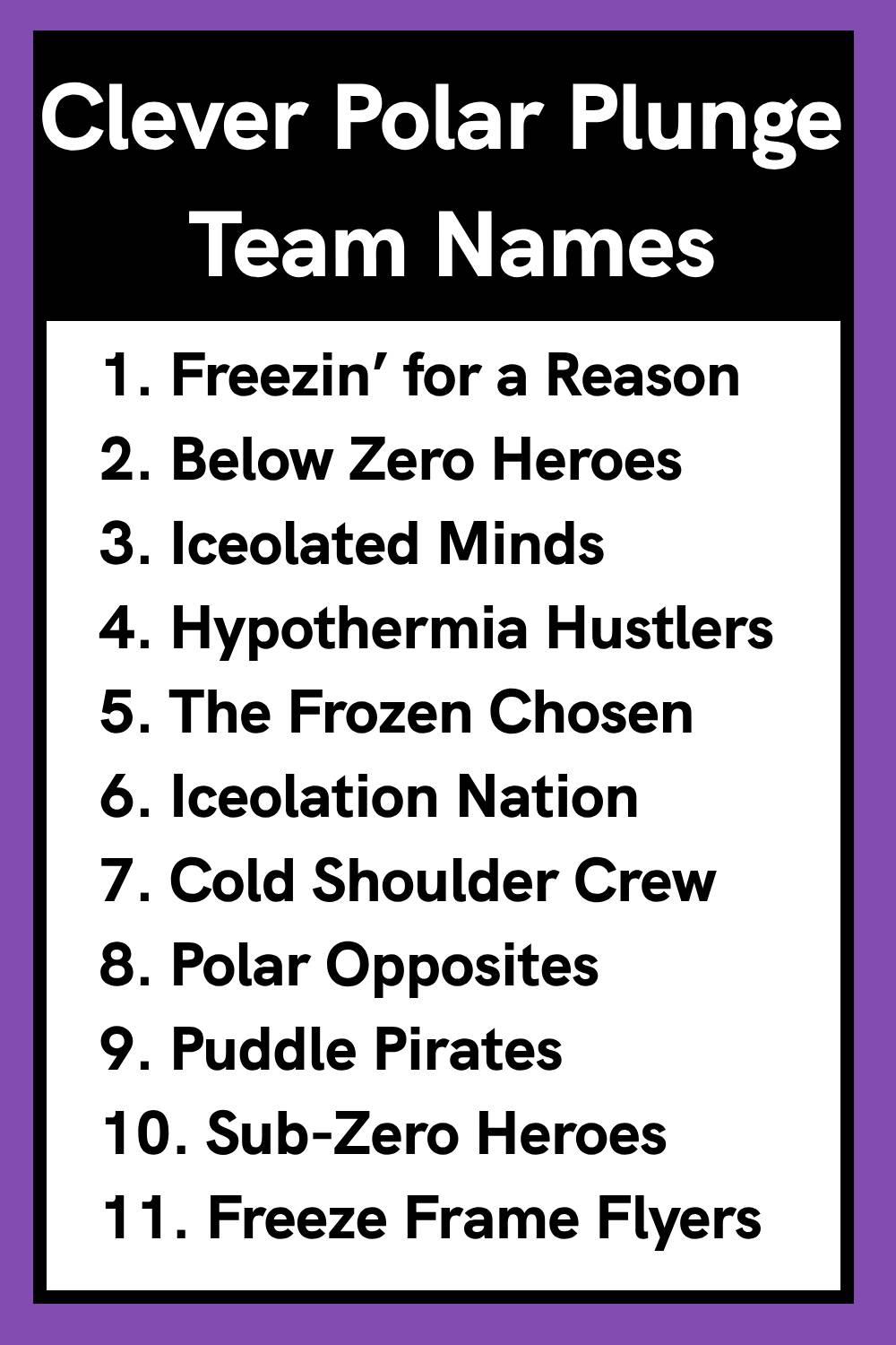 Clever Polar Plunge Team Names