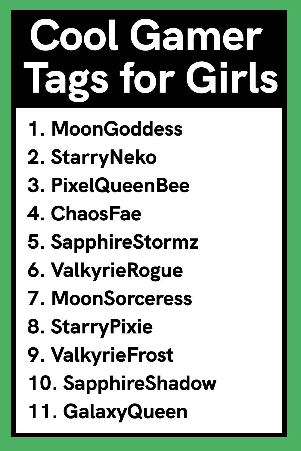 Cool Gamer Tags for Girls