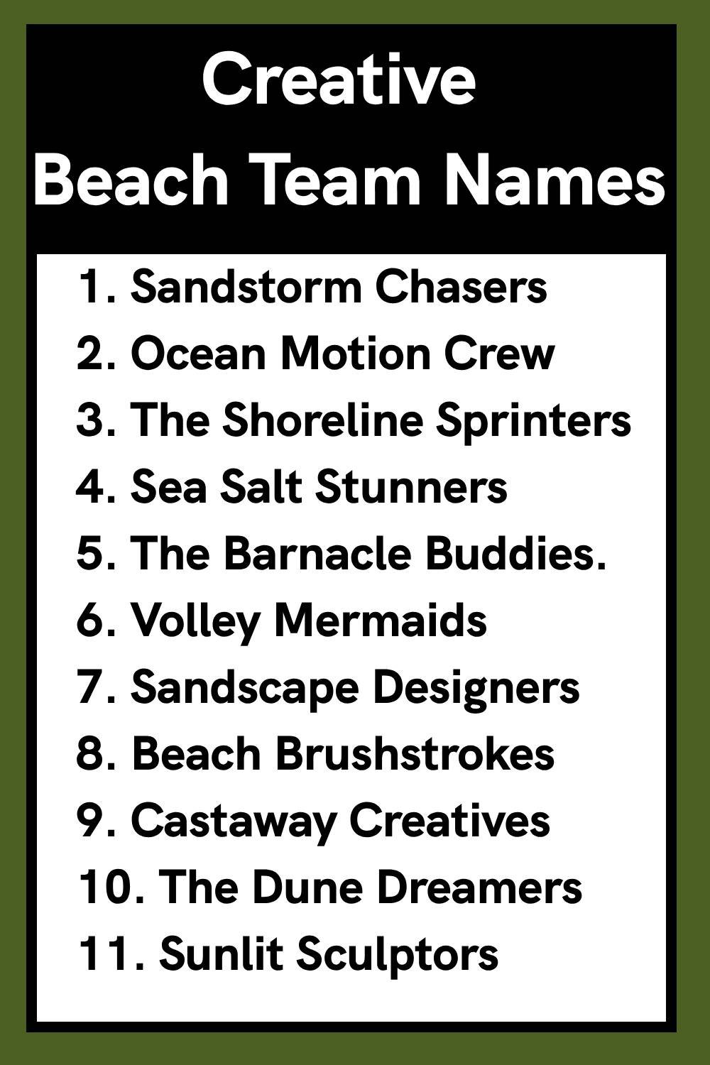 Creative Beach Team Names