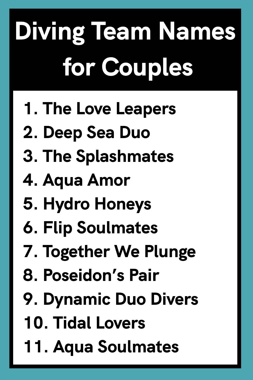 Diving Team Names for Couples