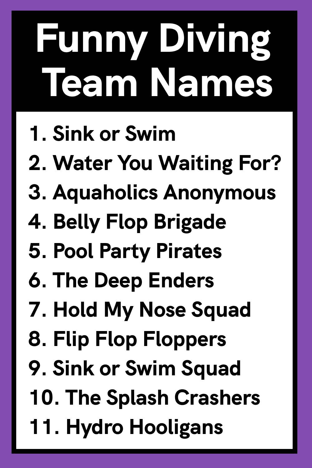 Funny Diving Team Names