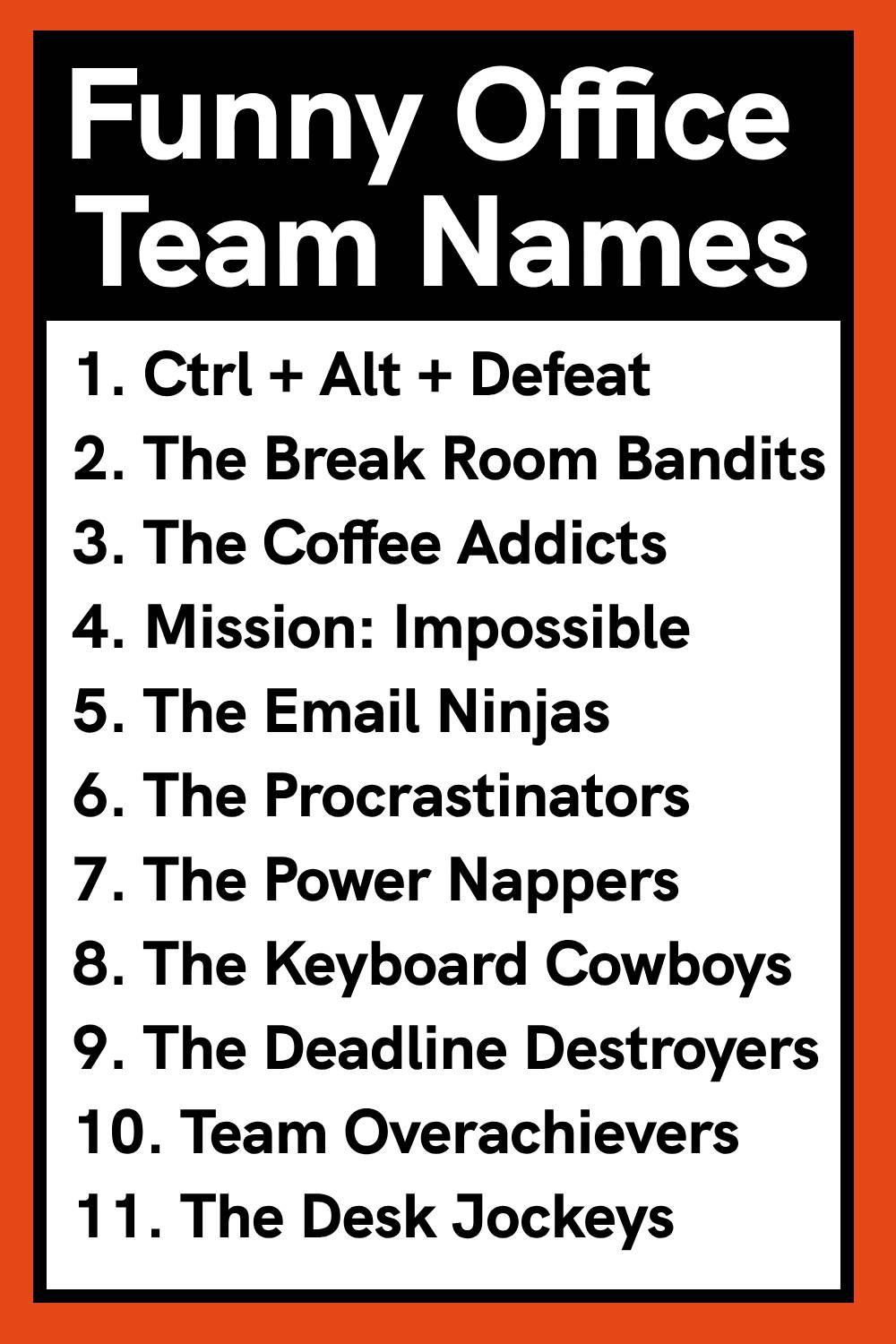 Funny Office Team Names