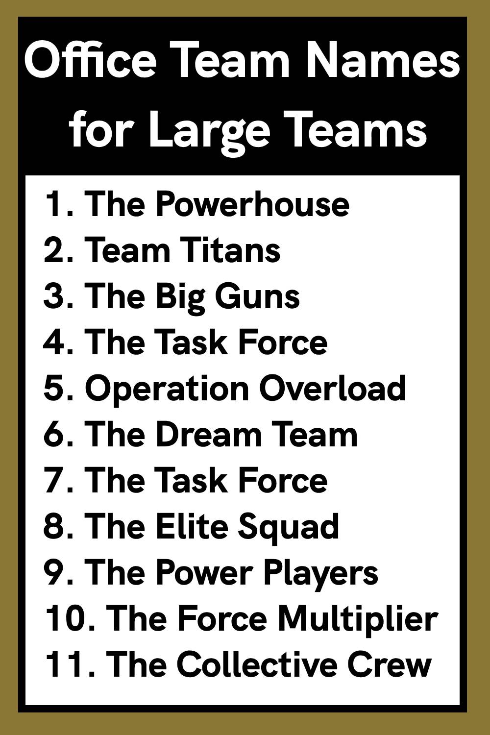 Office Team Names for Large Teams