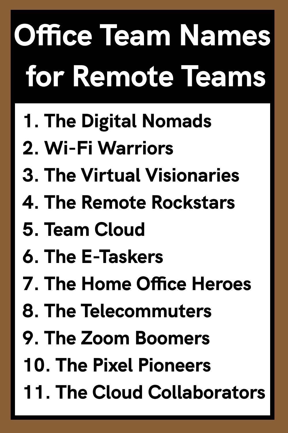 Office Team Names for Remote Teams