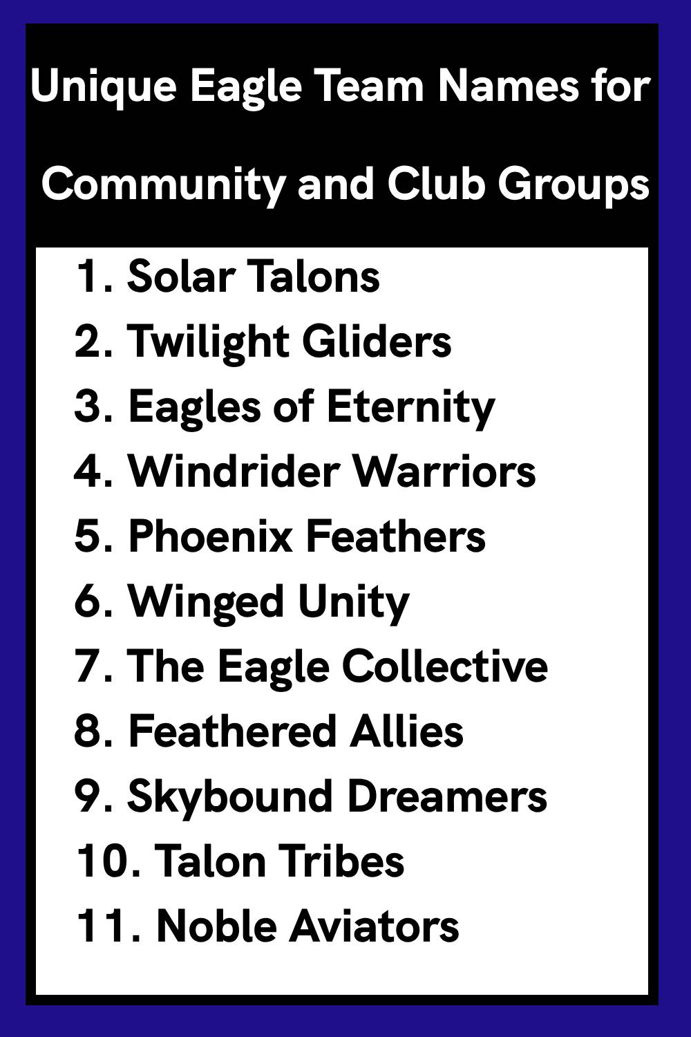 Unique Eagle Team Names for Community and Club Groups