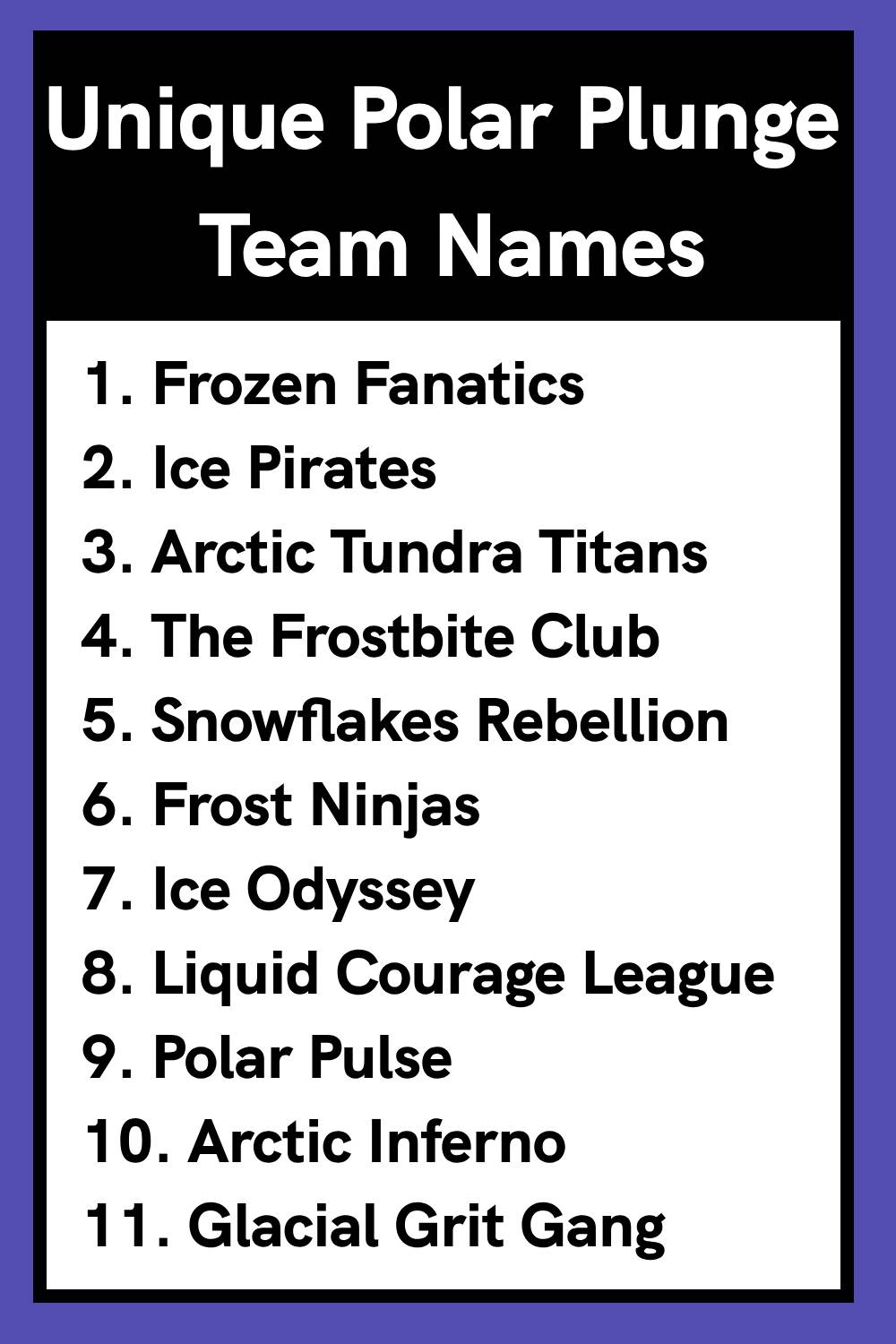 Unique Polar Plunge Team Names