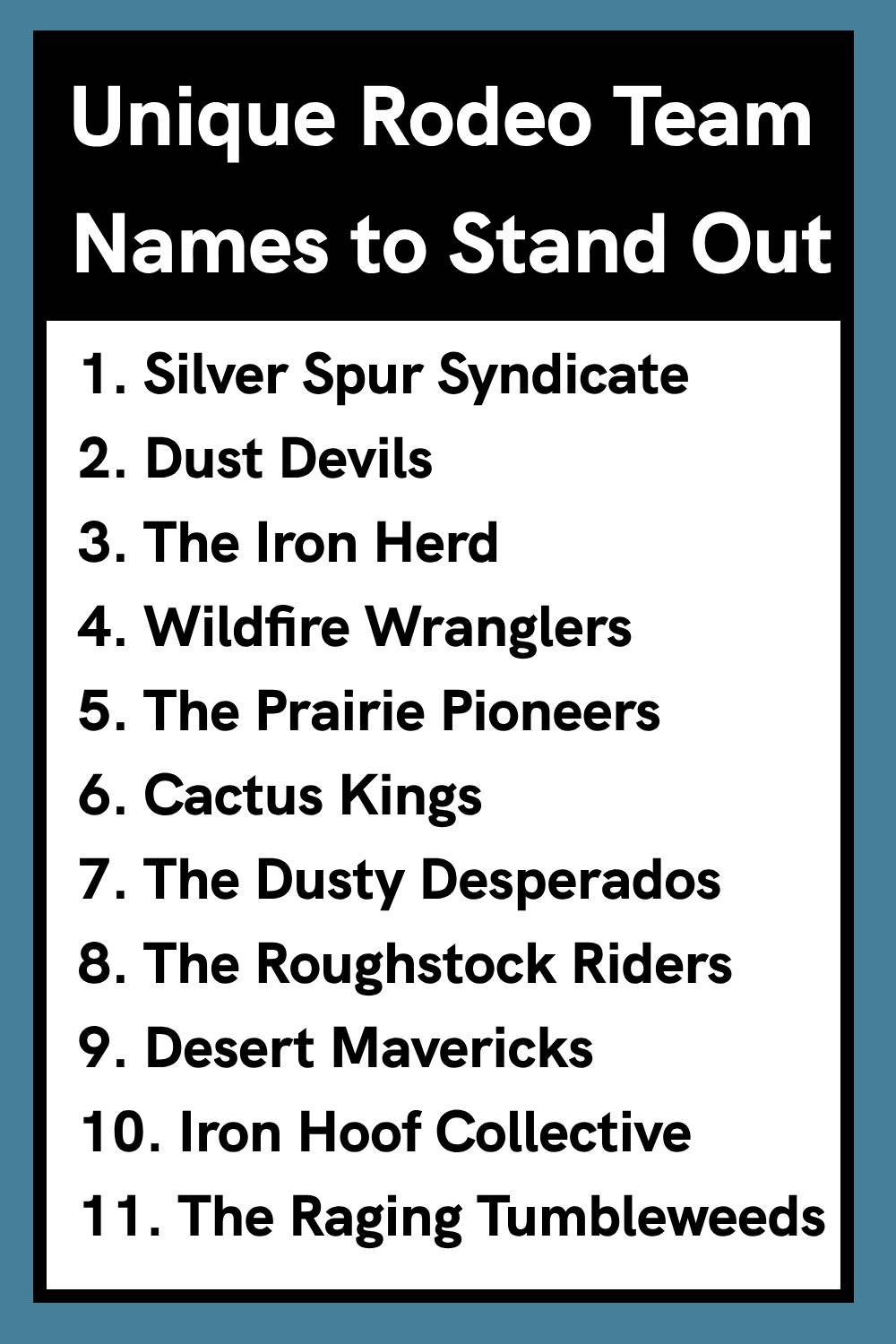 Unique Rodeo Team Names to Stand Out