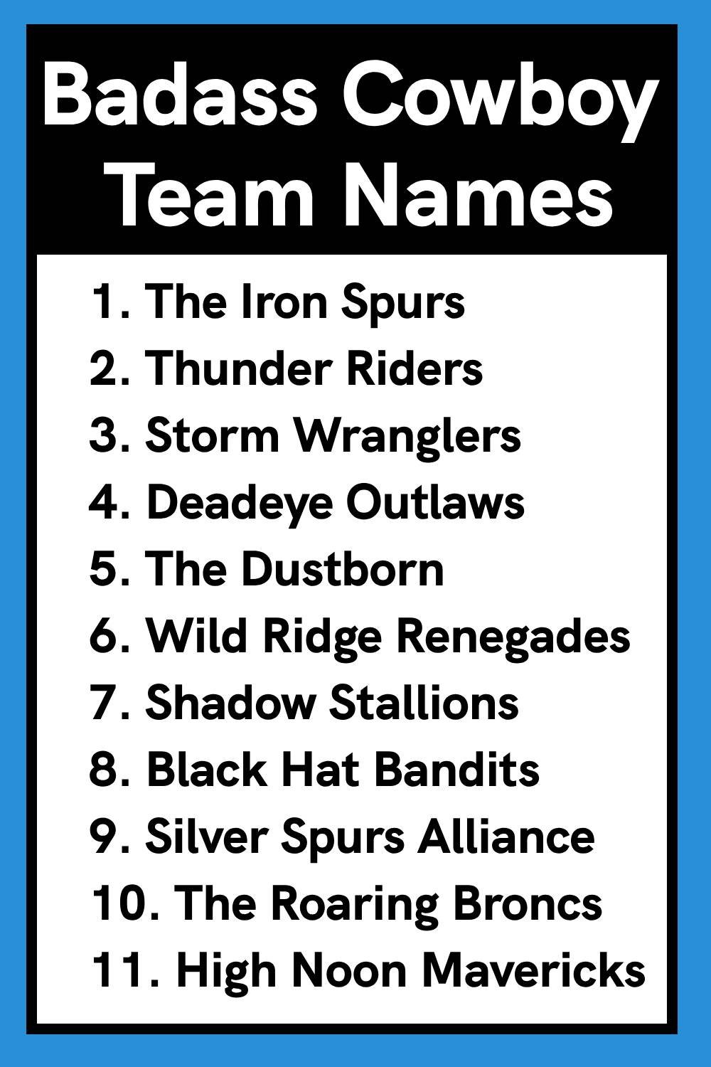 Unique Cowboy Team Names