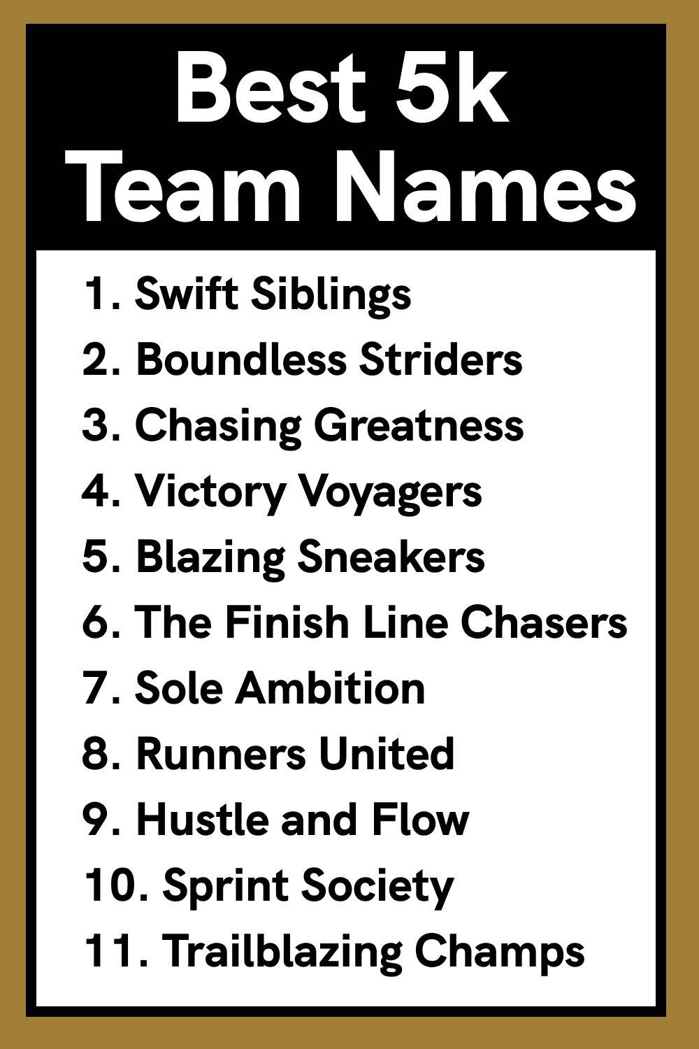 Best 5k Team Names