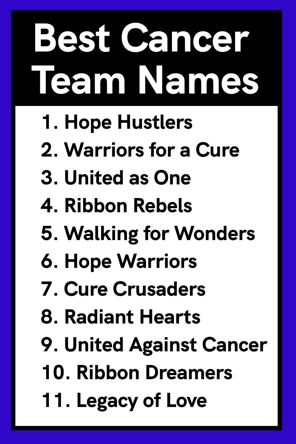 Best Cancer Team Names