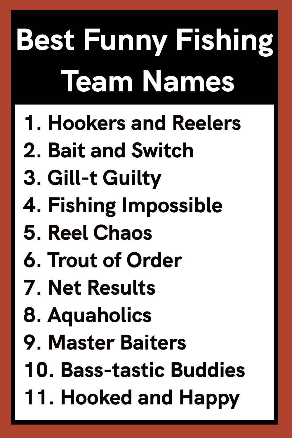 Best Funny Fishing Team Names