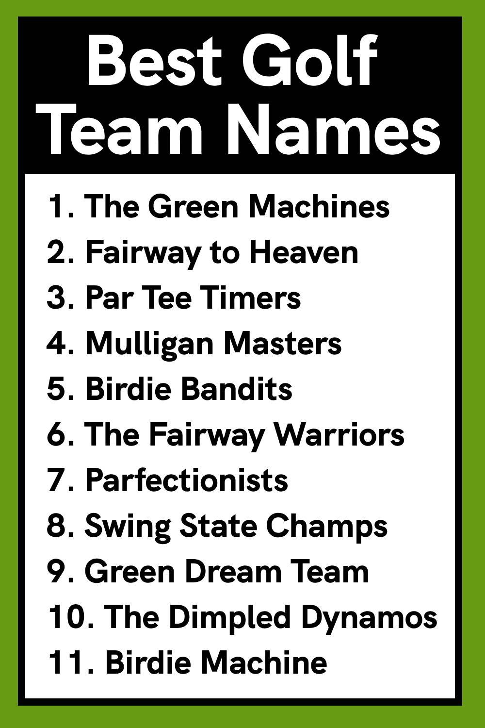 Best Golf Team Names