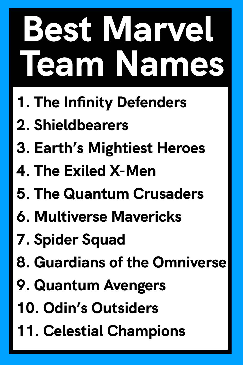 Best Marvel Team Names