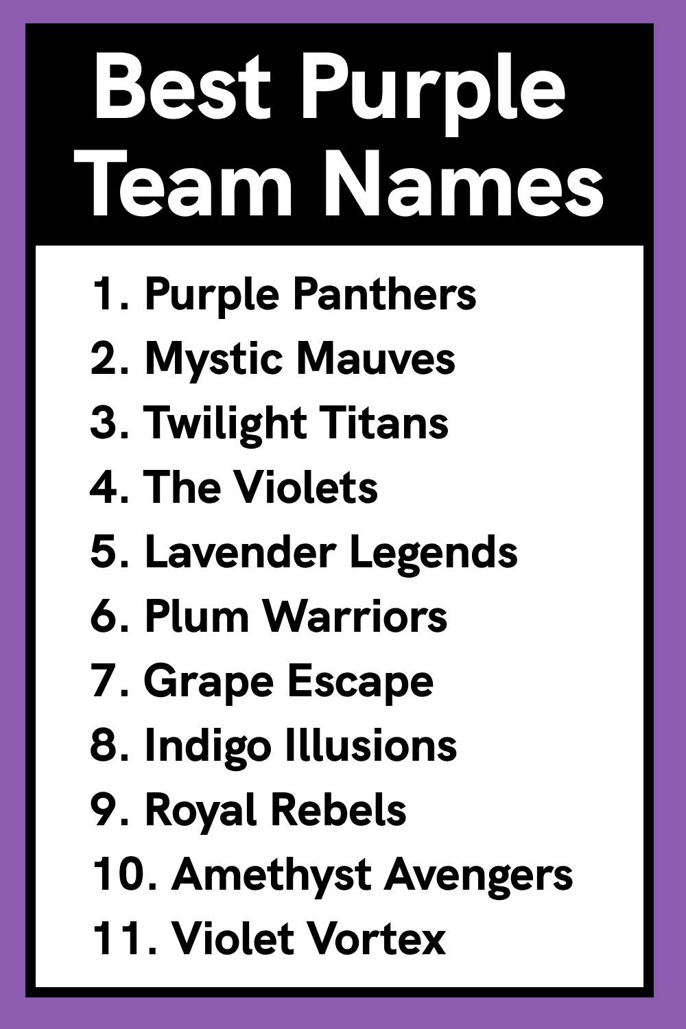 Best Purple Team Names