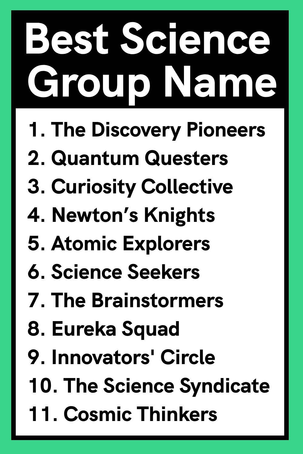 Best Science Group Name