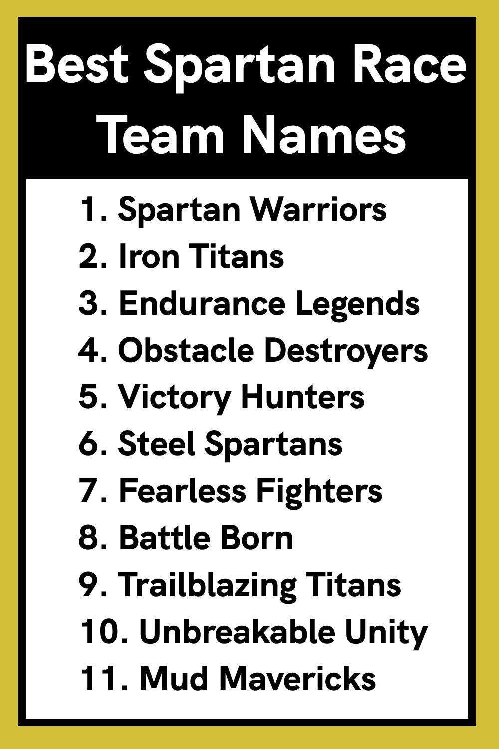 Best Spartan Race Team Names