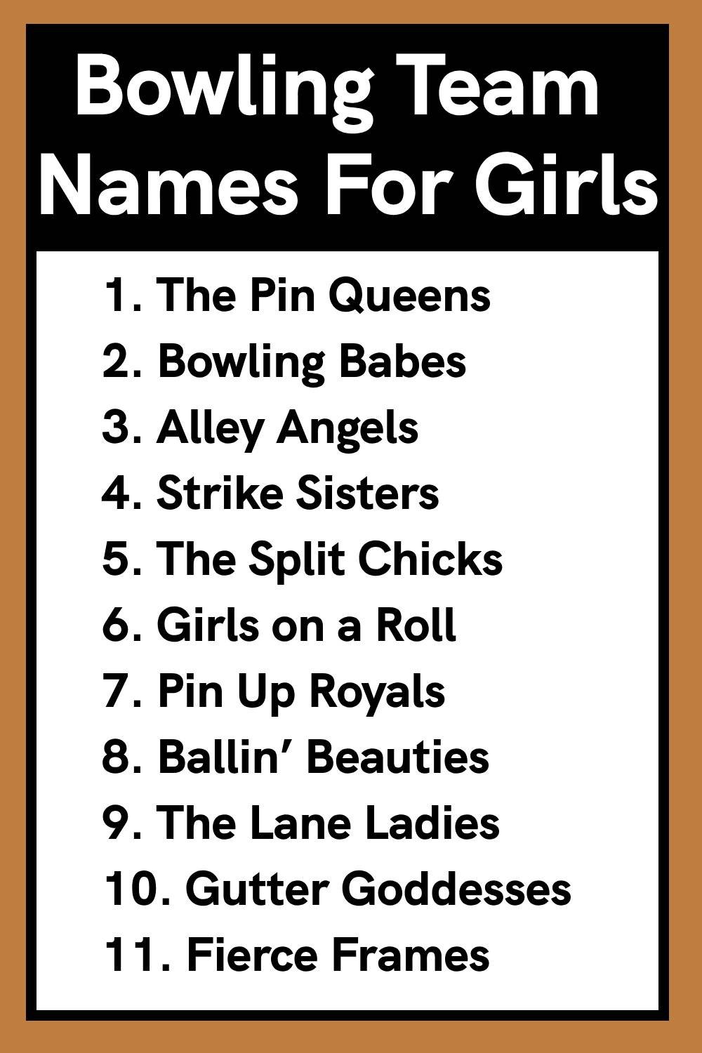 Bowling Team Names For Girls