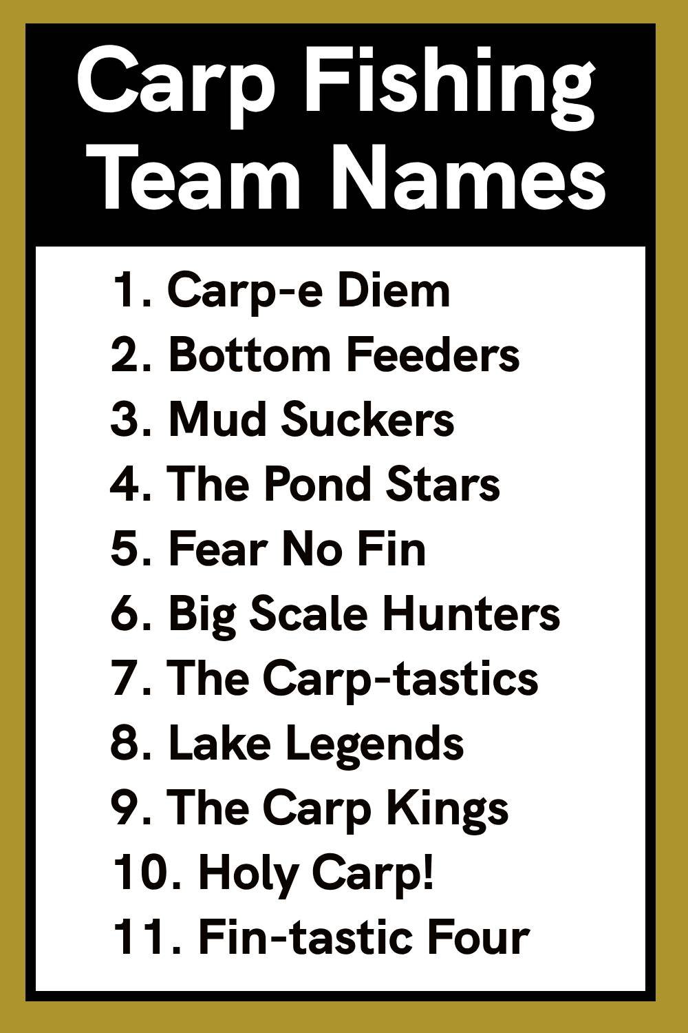 Carp Fishing Team Names
