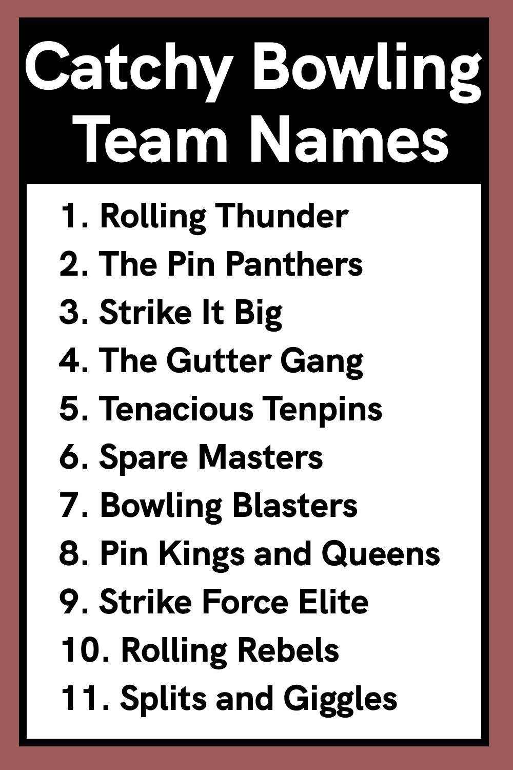Catchy Bowling Team Names