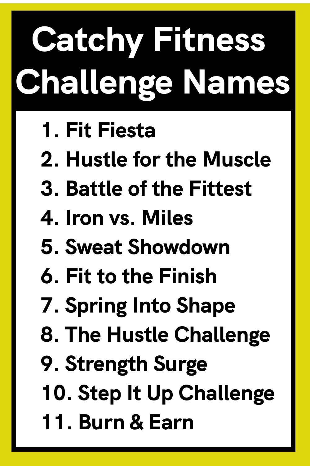 Catchy Fitness Challenge Names