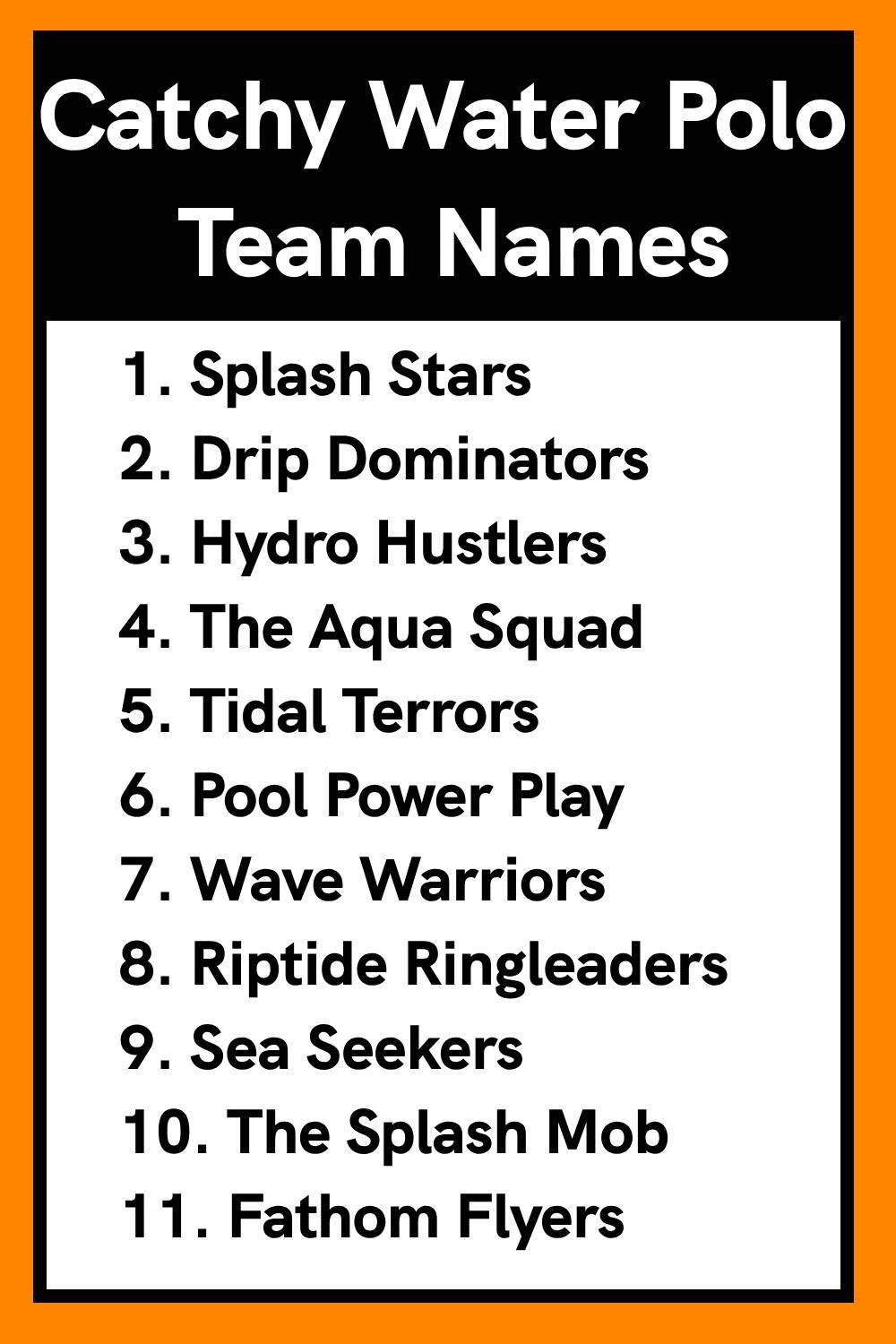 Catchy Water Polo Team Names