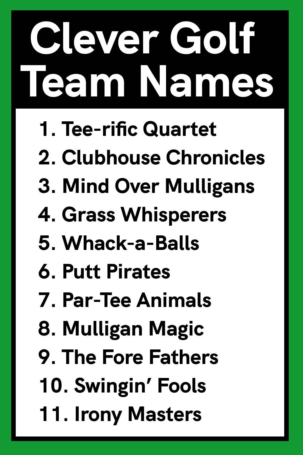 Clever Golf Team Names