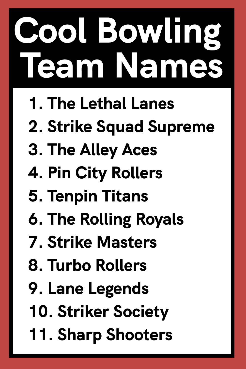 Cool Bowling Team Names