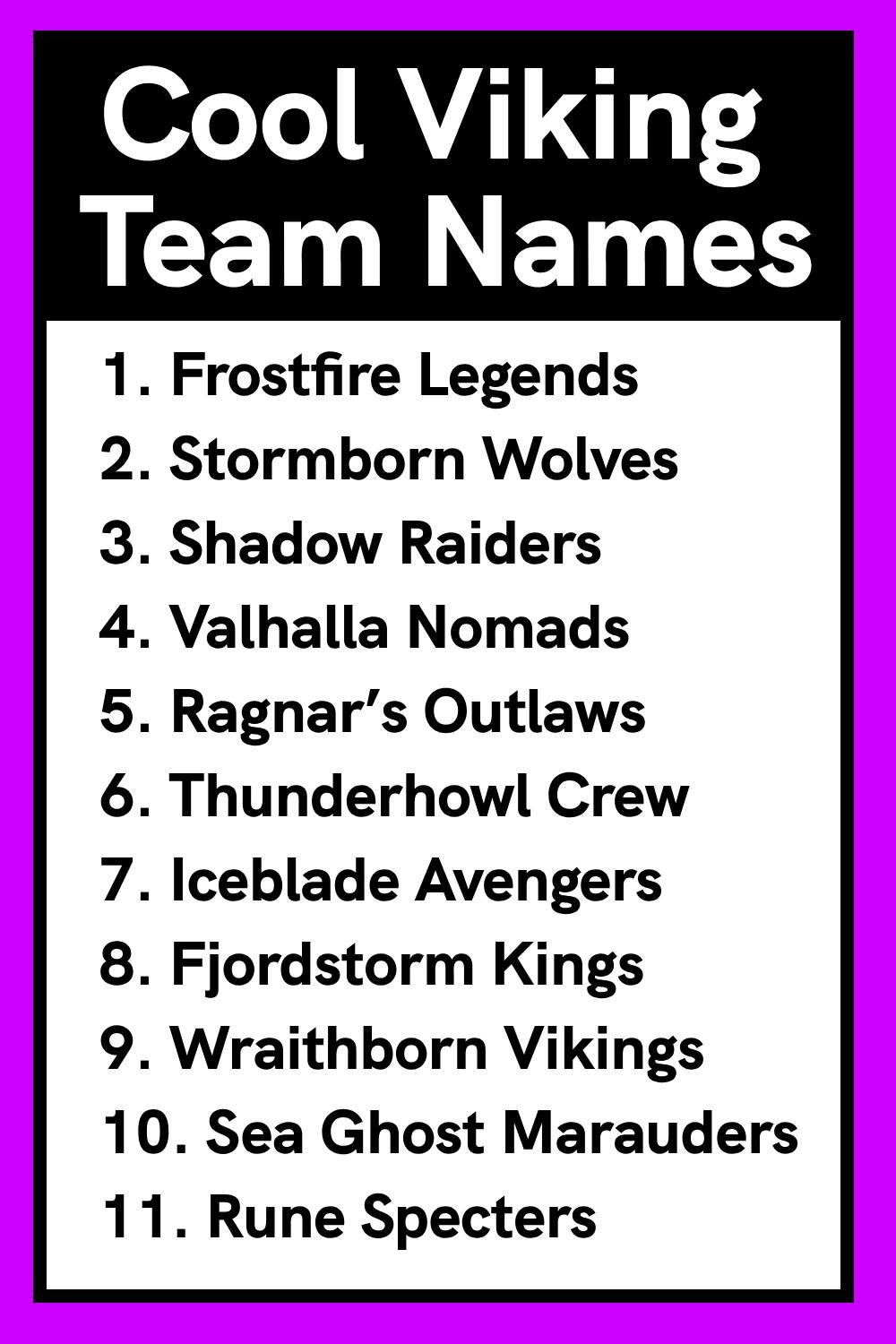 Cool Viking Team Names