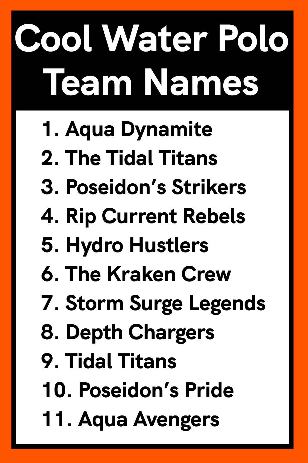 Cool Water Polo Team Names