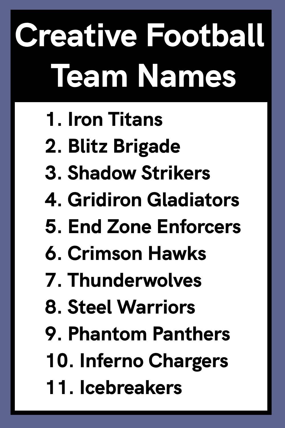 Creative Football Team Names