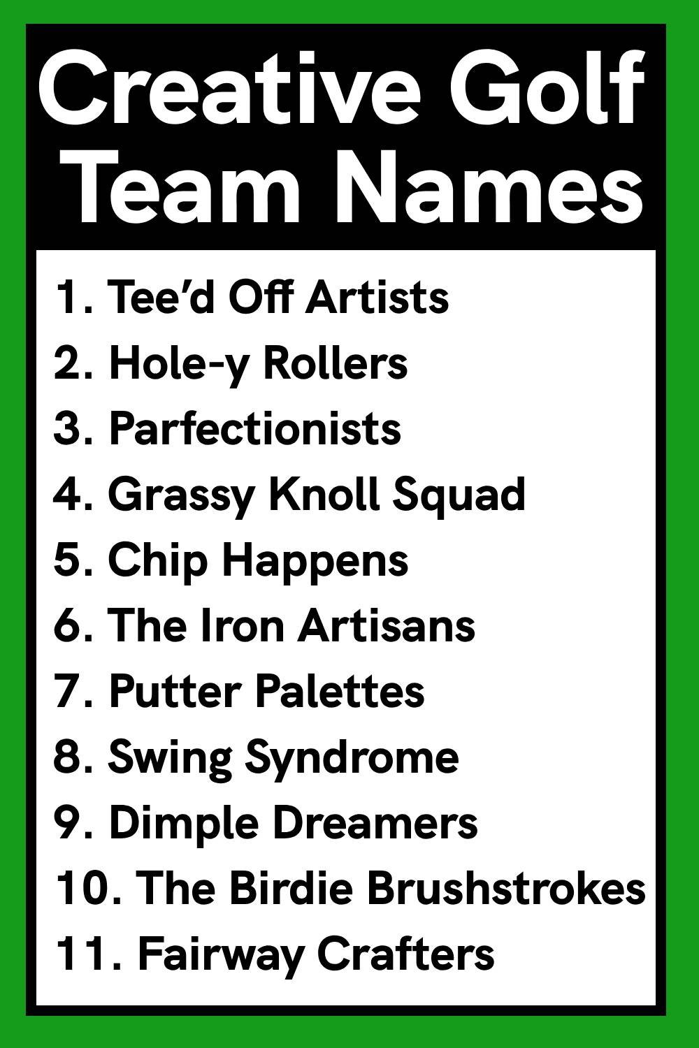 Creative Golf Team Names