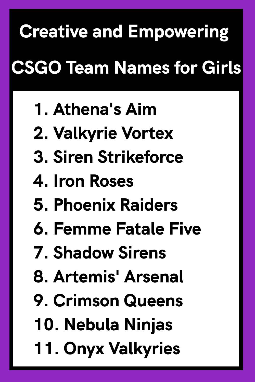 Creative and Empowering CSGO Team Names for Girls