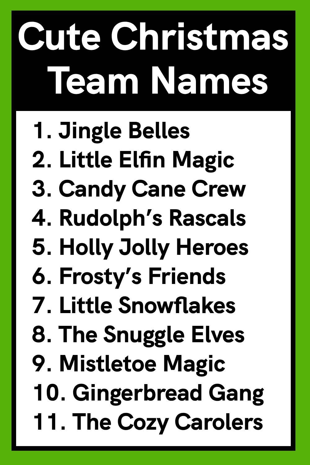 Cute Christmas Team Names
