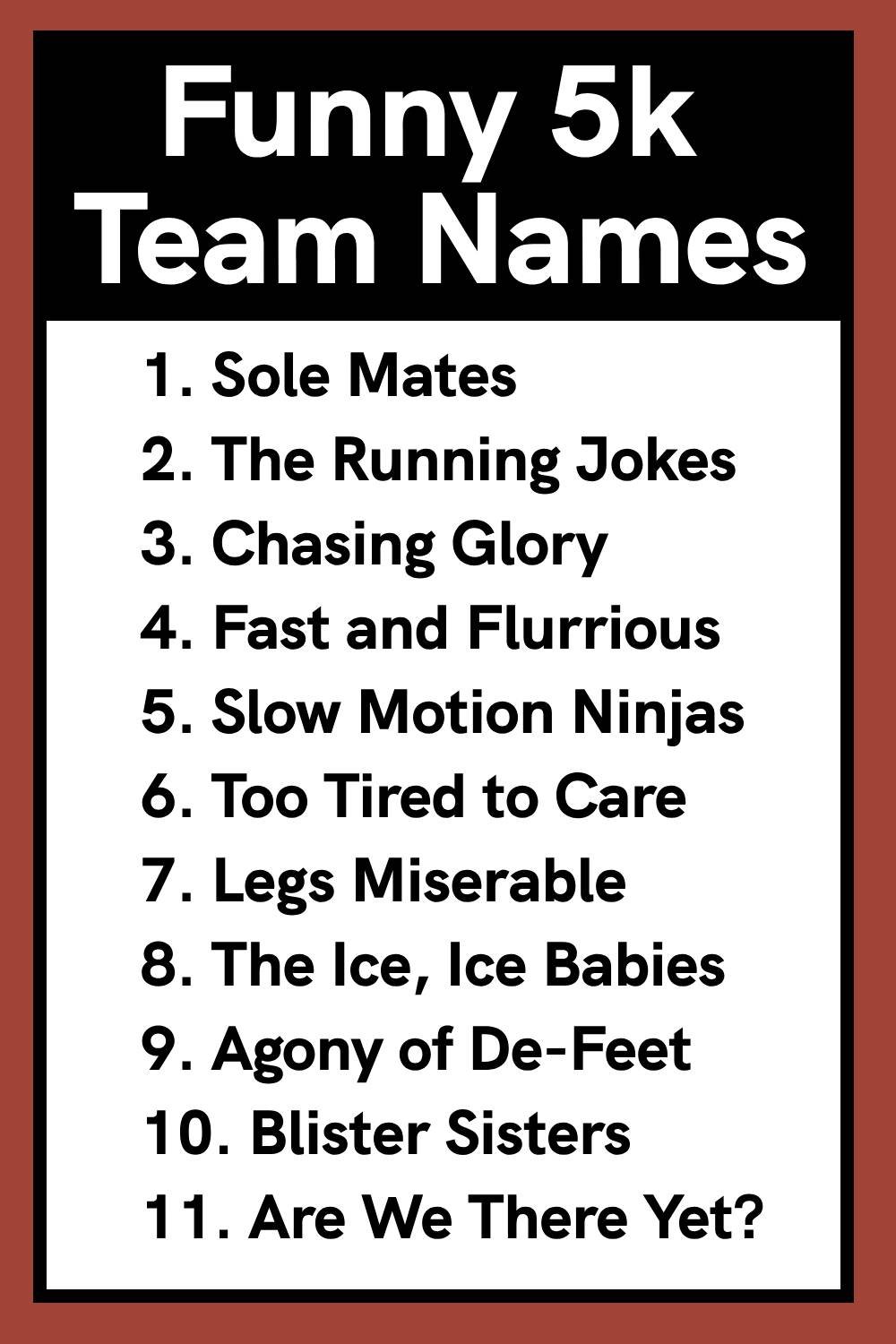 Funny 5k Team Names