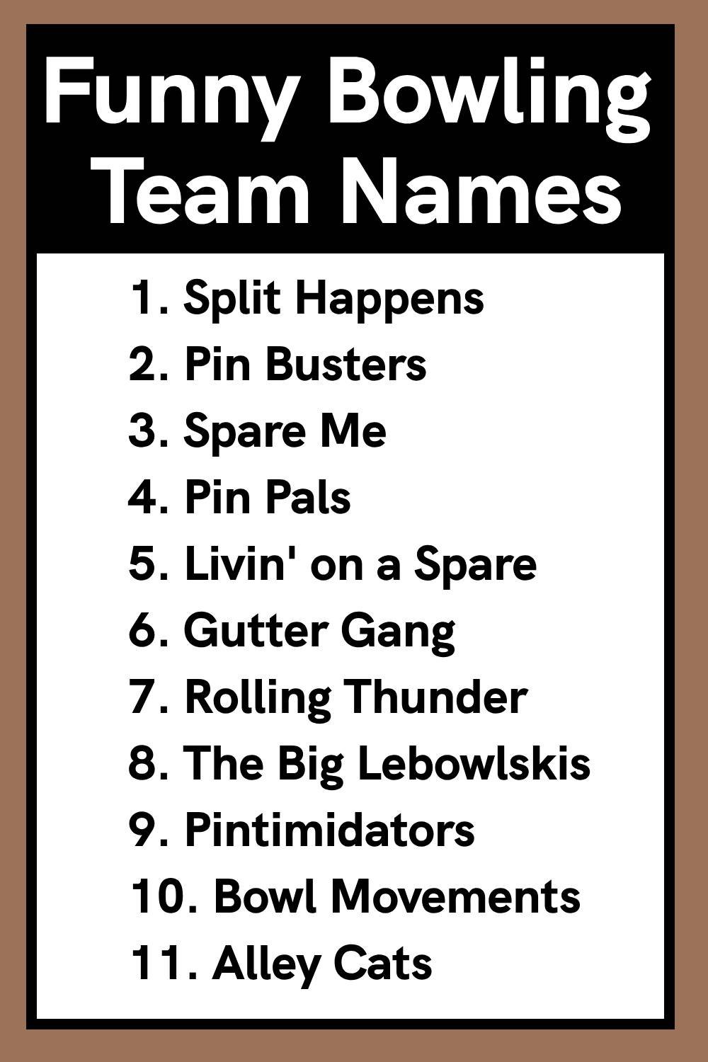 Funny Bowling Team Names