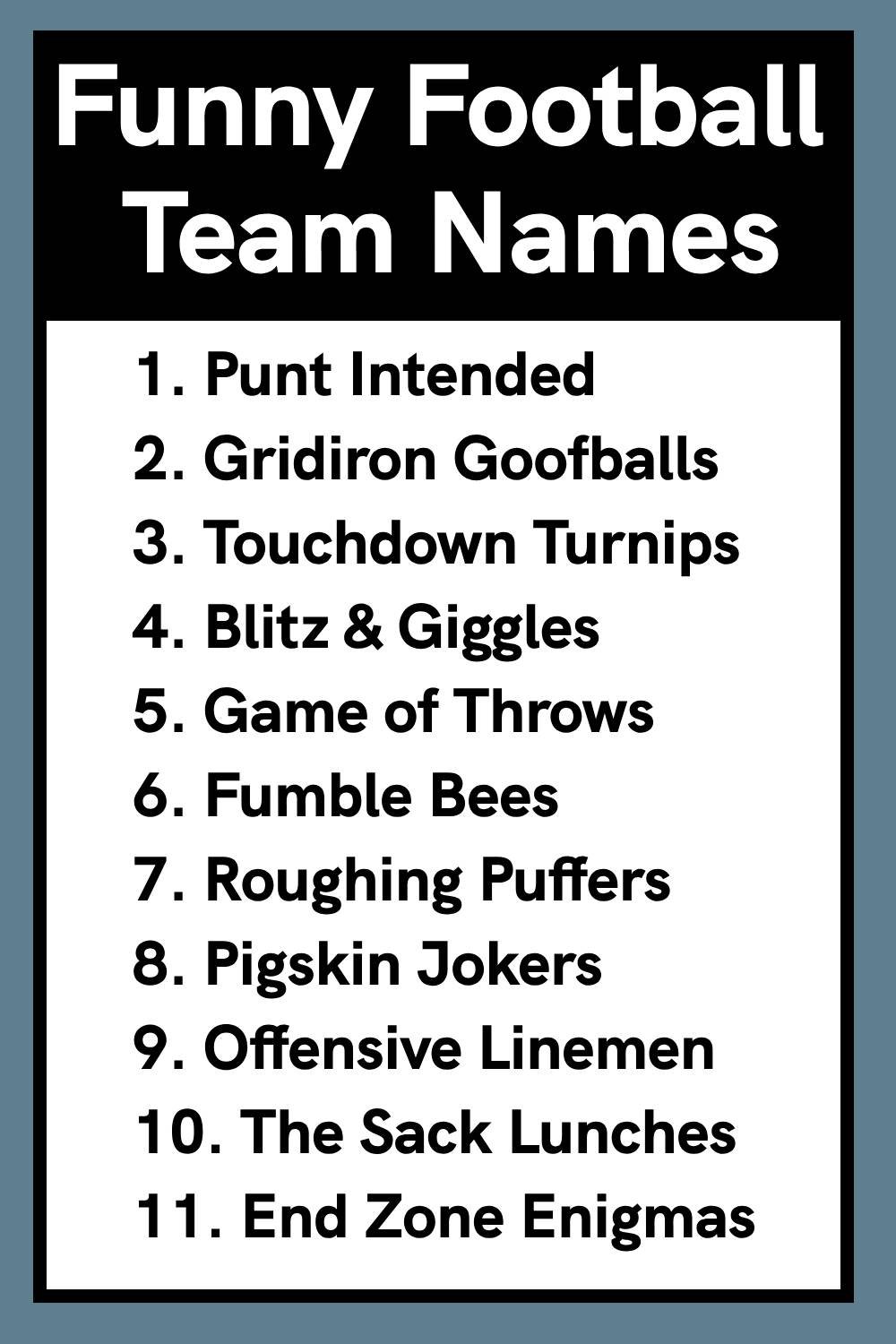 Funny Football Team Names