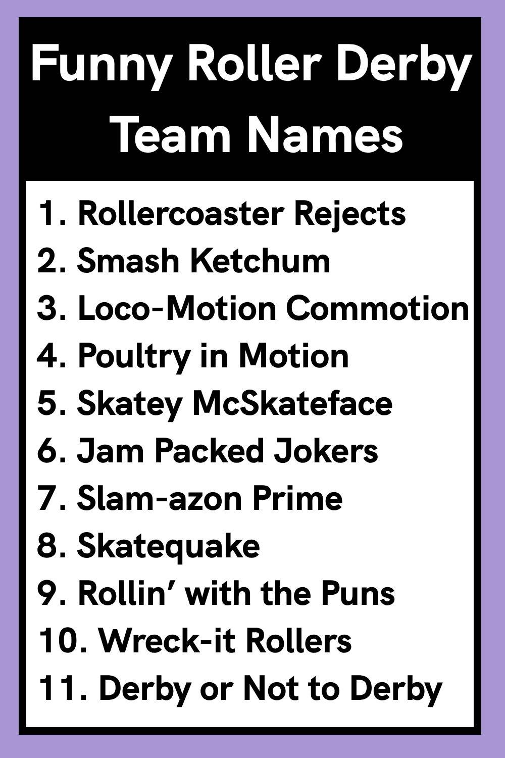 Funny Roller Derby Team Names