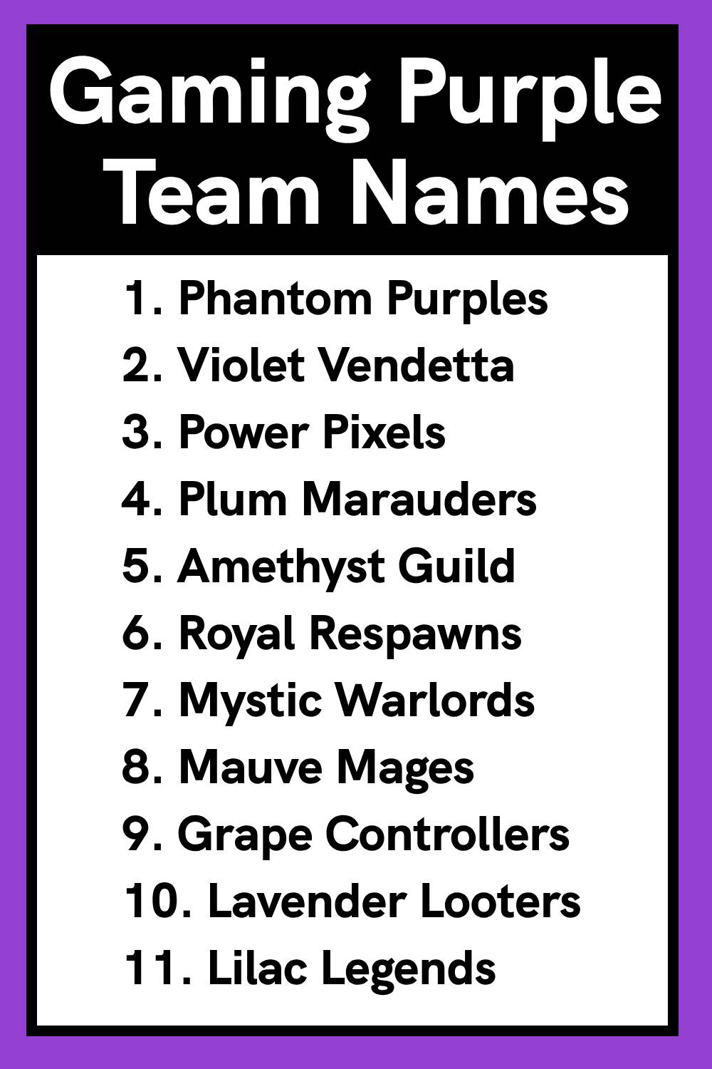 Gaming Purple Team Names