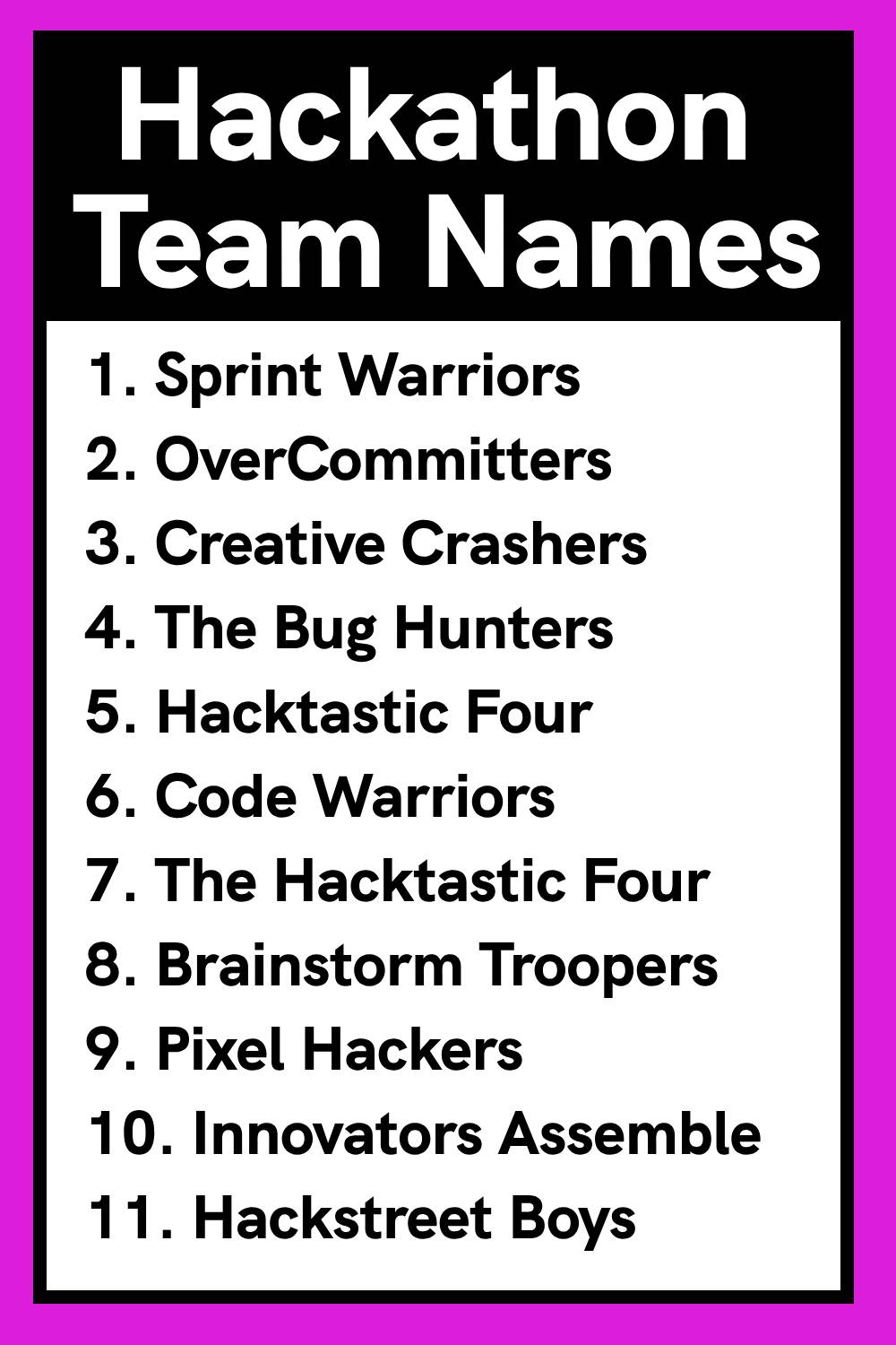 Hackathon Team Names