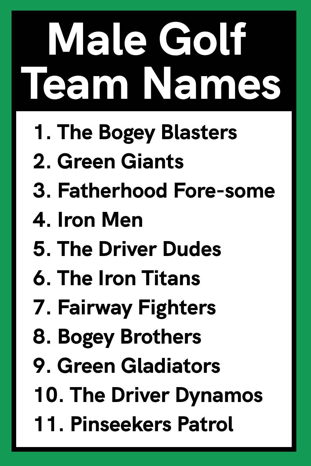Male Golf Team Names