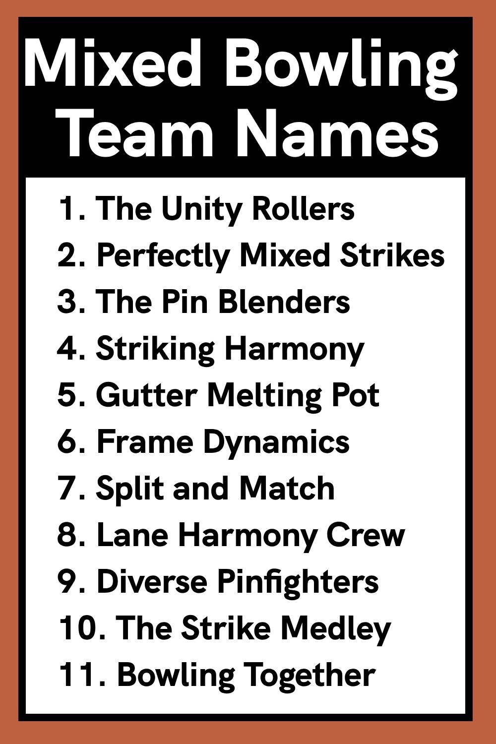 Mixed Bowling Team Names