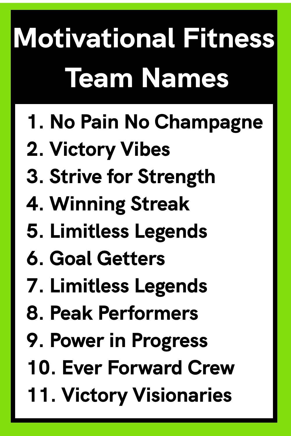 Motivational Fitness Team Names