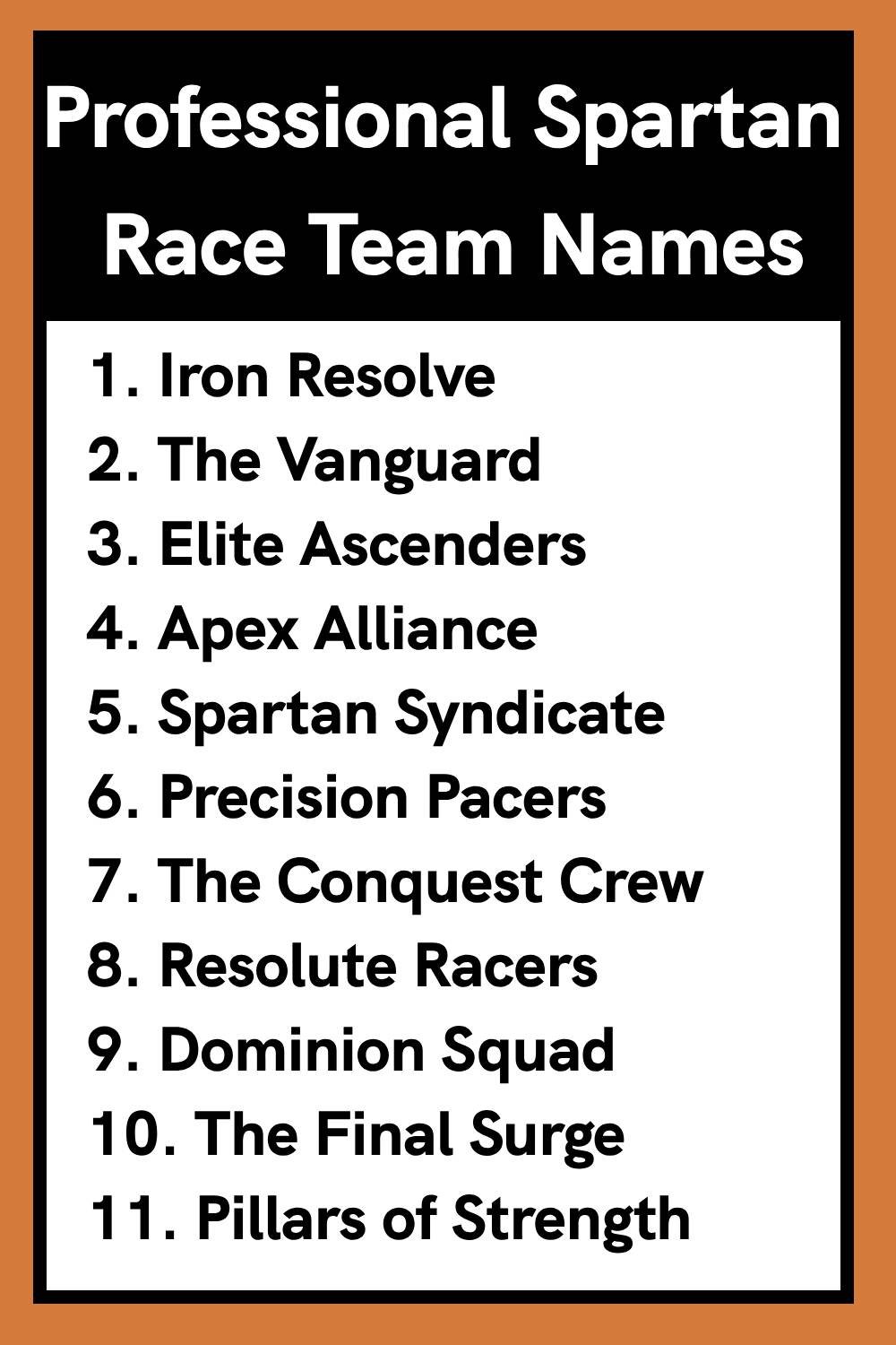 Professional Spartan Race Team Names