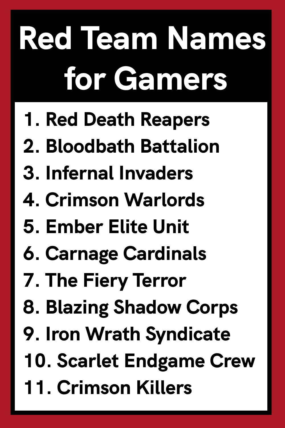 Red Team Names for Gamers